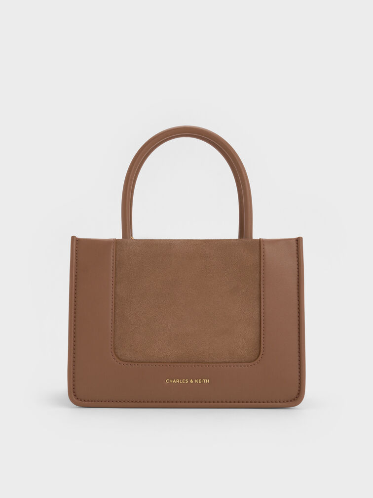 Mini Daylla Recycled Suede Tote Bag, Mocha Brown, hi-res