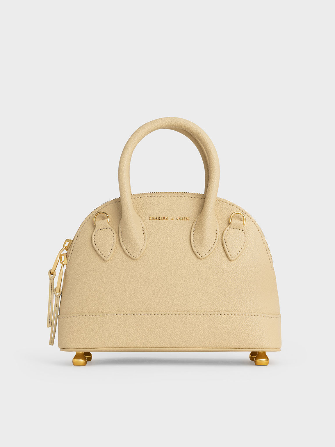 Harmonee Bowling Top Handle Bag Beige