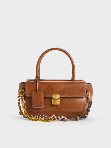 Acelynn Rope-Chain Tote Bag, Distressed Tan, hi-res