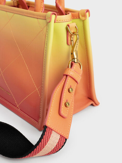 Celia Quilted Double Handle Tote Bag, Sunset, hi-res