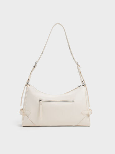 Antonella Chain-Strap Side-Buckle Shoulder Bag, Cream, hi-res