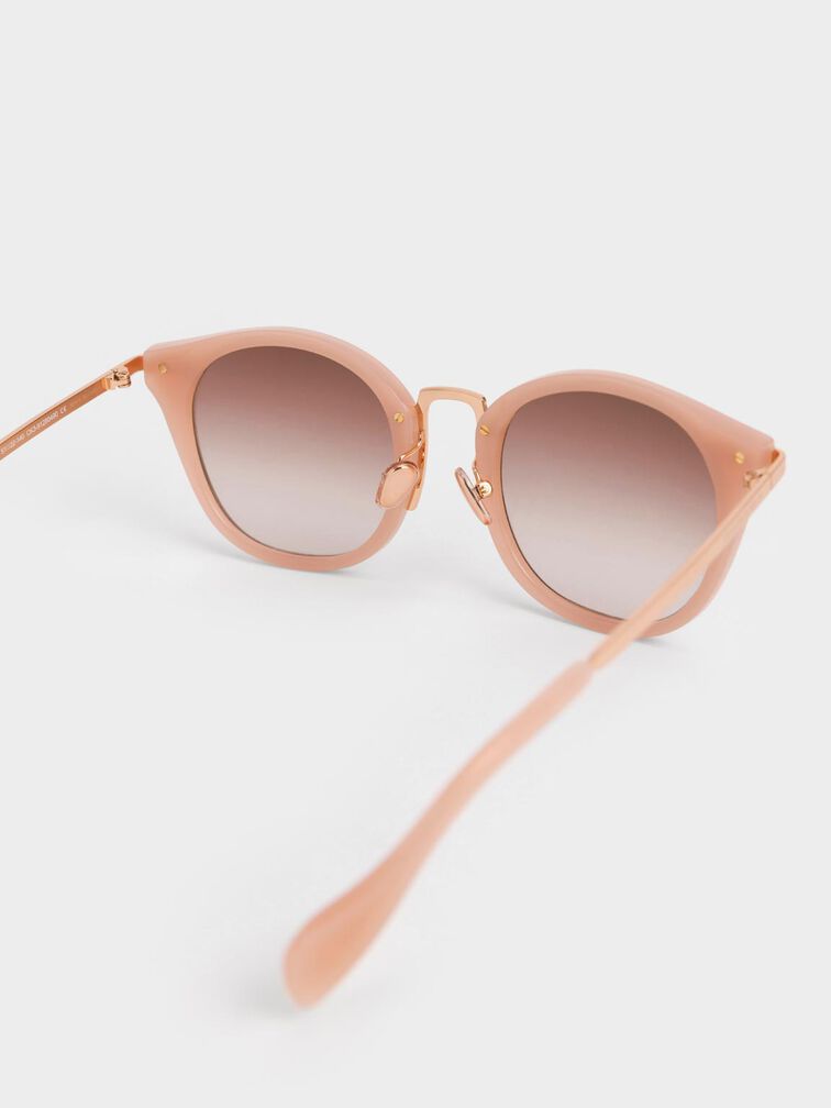 Recycled Acetate Cat-Eye Sunglasses, Pink, hi-res