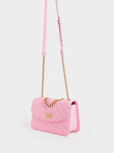 Quilted Clutch, Pink, hi-res