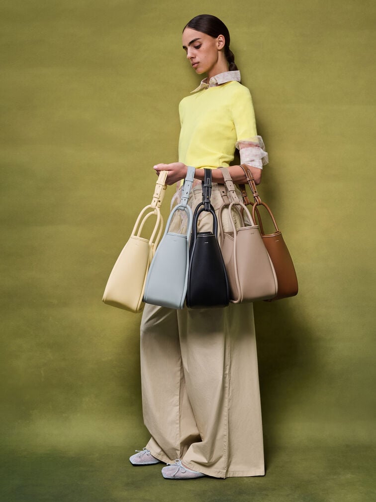 Mini Lyla Tubular Tote Bag, Chocolate, hi-res