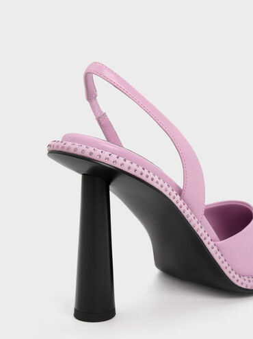 Crystal-Embellished Pointed-Toe Slingback Pumps, Lilac, hi-res