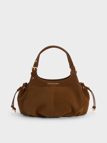 Mini Lillith Drawstring Bucket Bag, Pecan Brown, hi-res