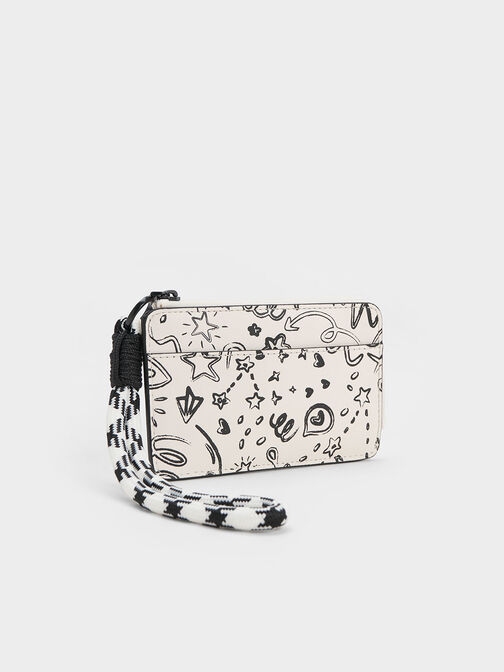 Gwiana Printed Card Holder, Cream, hi-res