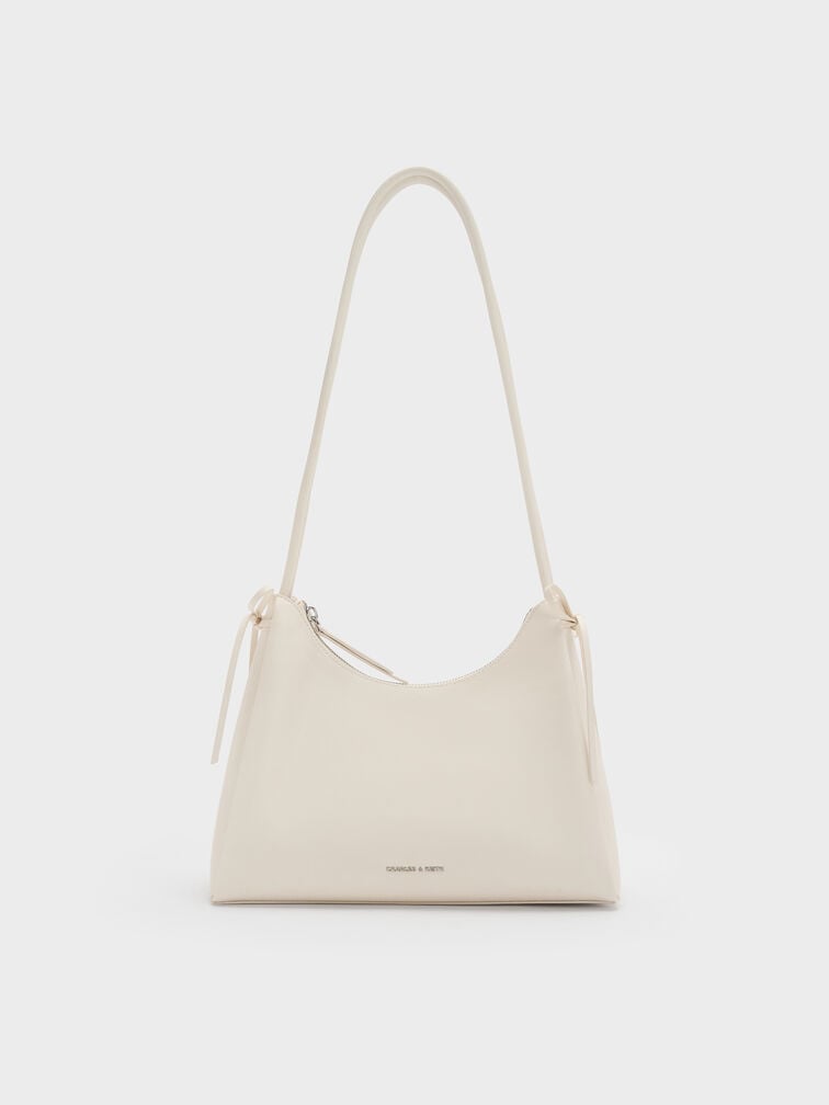 Hazel Bow Hobo Bag, Cream, hi-res