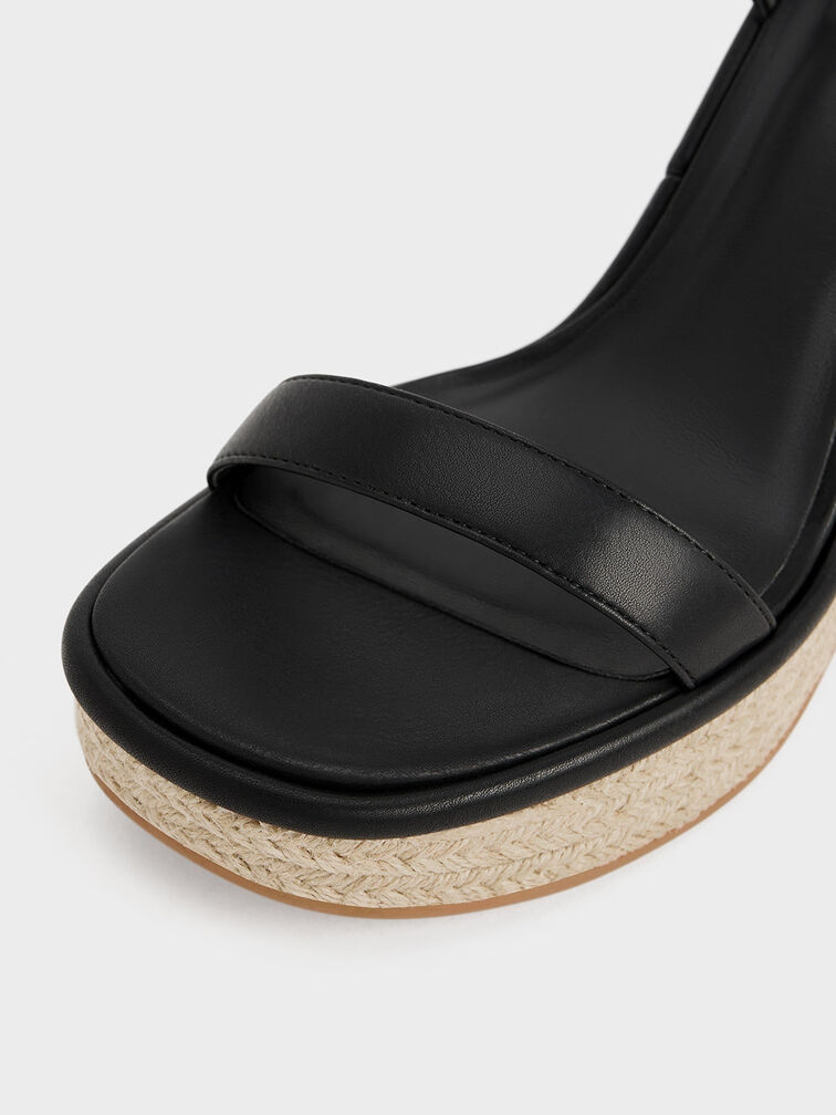Espadrille Wedges, Black, hi-res