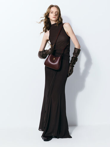 Mini Adalyn Hobo Bag, Wineberry Red, hi-res