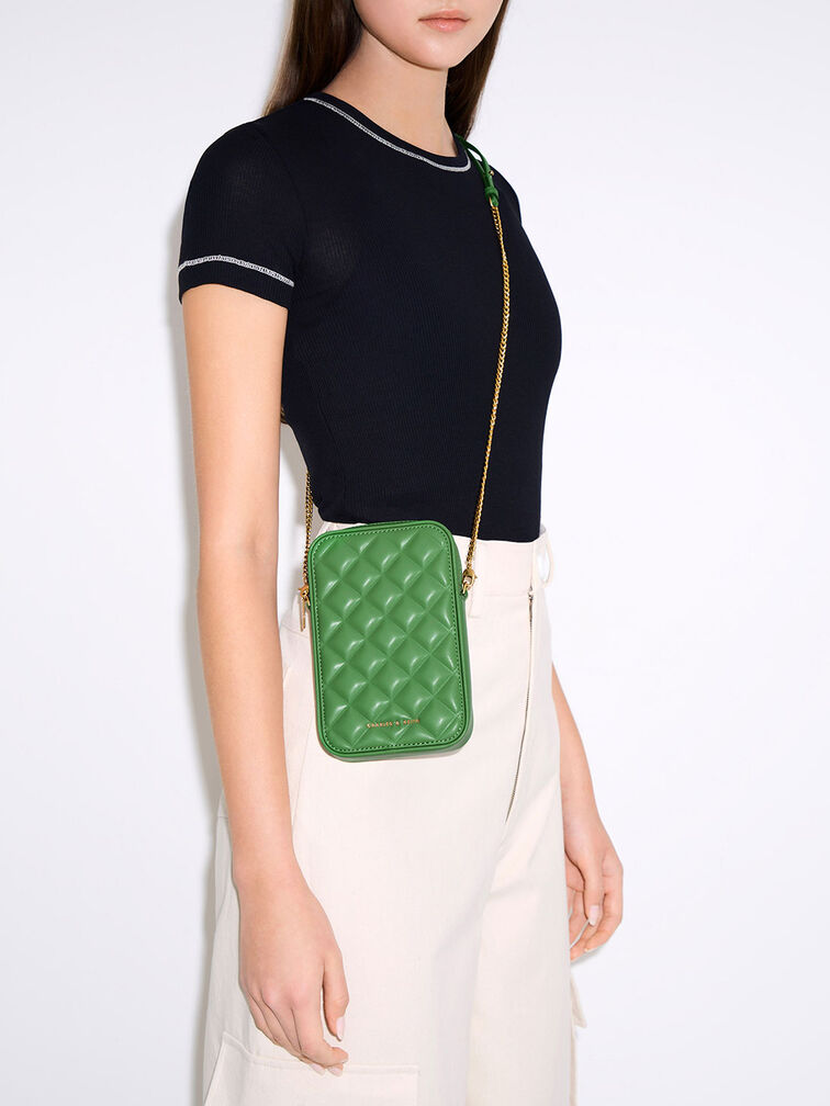 Bonnie Padded Phone Pouch, Green, hi-res