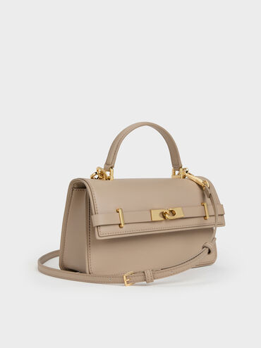 Arlet Belted Top Handle Bag, Taupe, hi-res