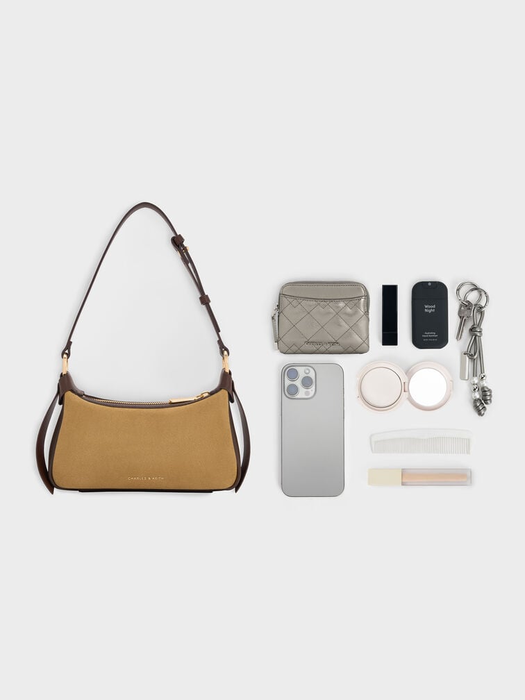 Mini Calla Suede Shoulder Bag, Sahara Sand, hi-res