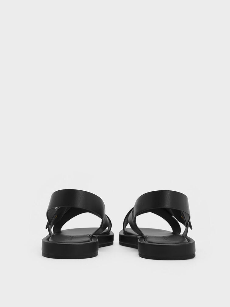 Audra Crossover Slingback Sandals, Black, hi-res