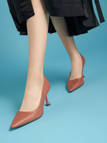 Spool Heel Pumps, Cognac, hi-res