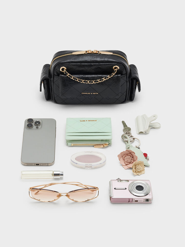 Duo Quilted Crossbody Bag, Black, hi-res