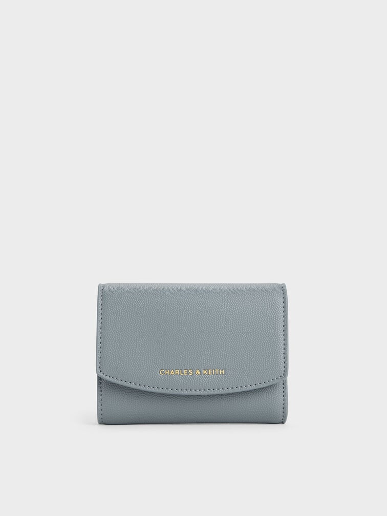 Briony Curved Flap Wallet, Smoky Blue, hi-res