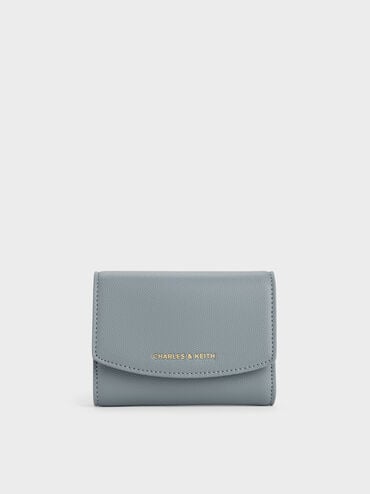Briony Curved Flap Wallet, Smoky Blue, hi-res