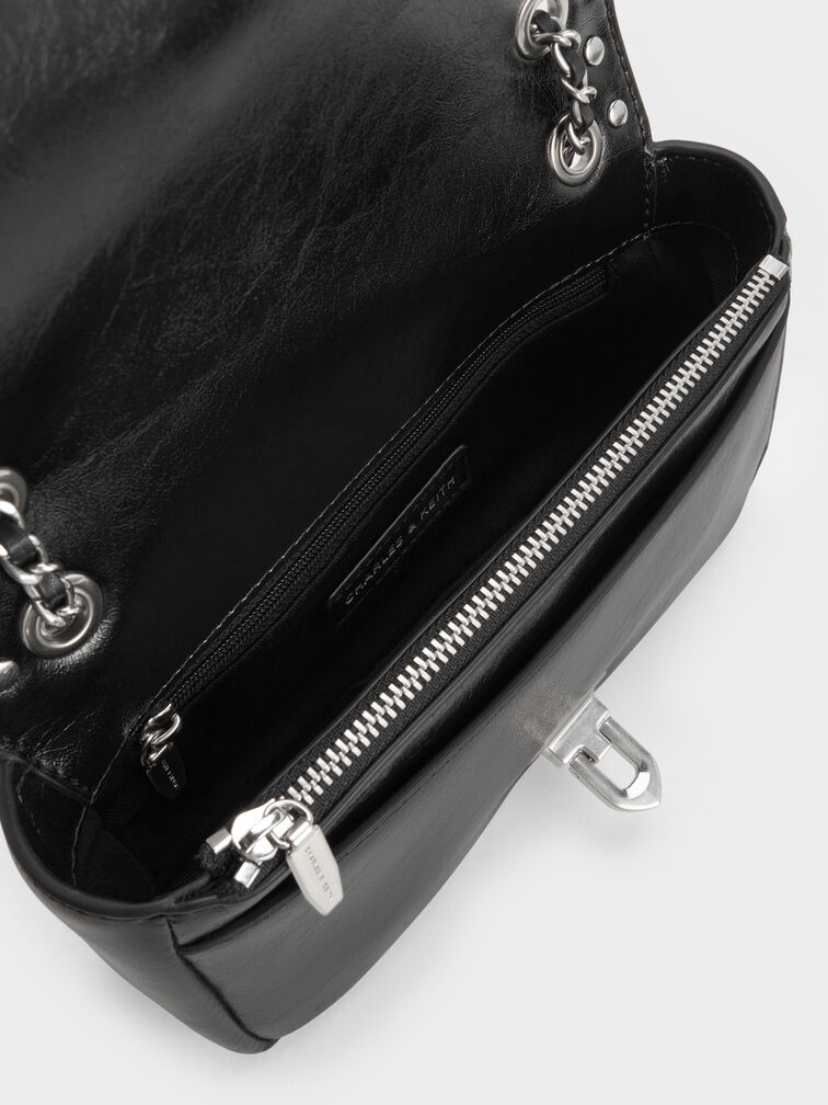 Arwen Studded Shoulder Bag, Noir, hi-res