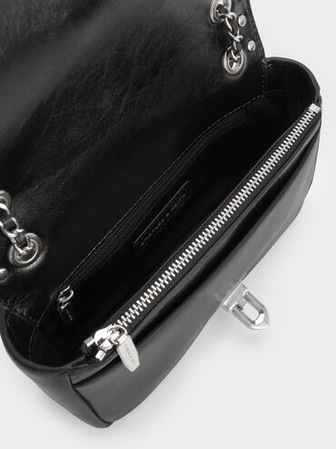 Arwen Studded Shoulder Bag, Noir, hi-res