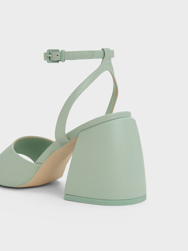 Chunky Block Heel Sandals, Mint Green, hi-res