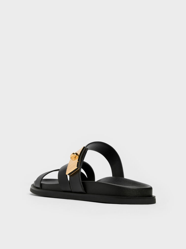 Aelin Strappy Sandals, Black, hi-res