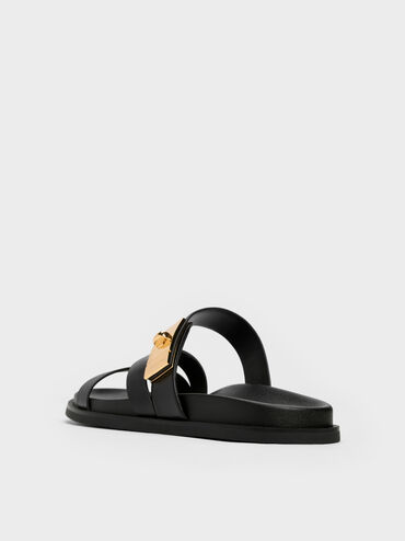 Aelin Strappy Sandals, Black, hi-res