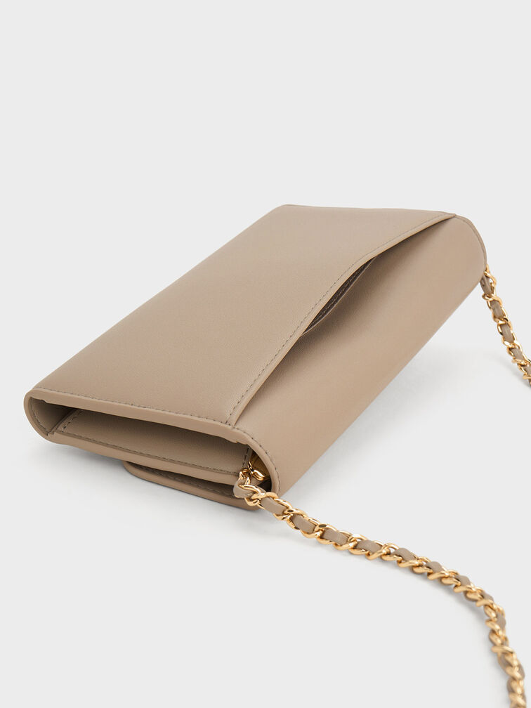 Octavia Front Flap Long Wallet, Taupe, hi-res