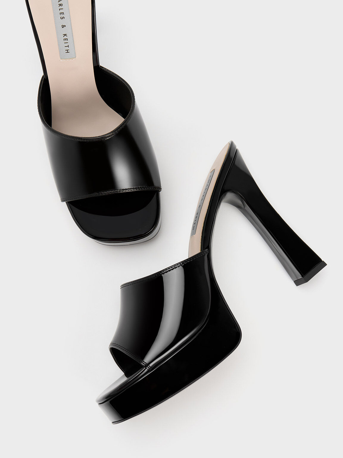 Patent leather mule heels store