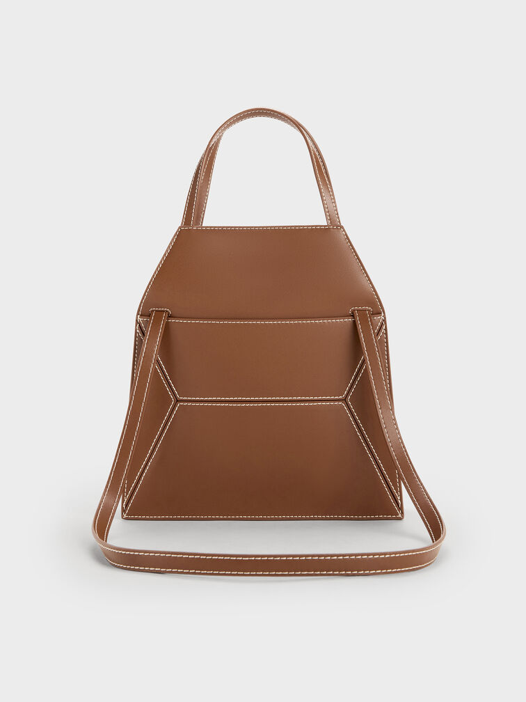 Nasrin Geometric Tote Bag, Chocolate, hi-res