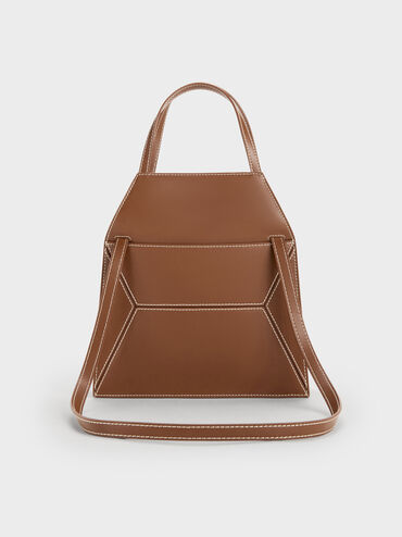 Nasrin Geometric Tote Bag, Chocolate, hi-res