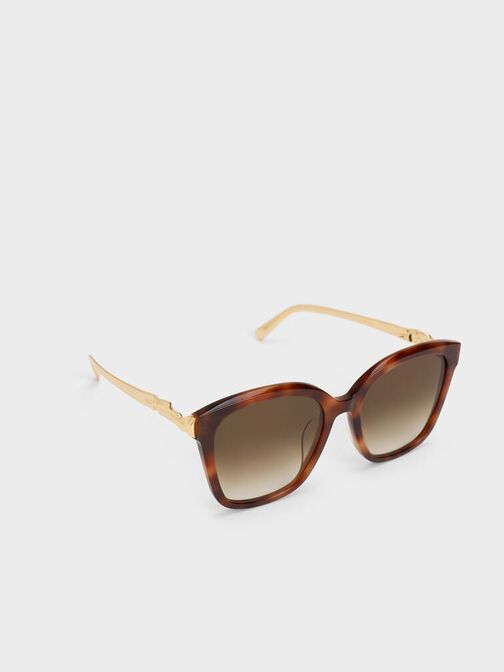 Oversized Square Acetate Sunglasses, T. Shell, hi-res