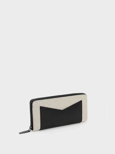 Gaia Canvas Two-Tone Zip-Around Wallet, Multi, hi-res