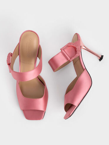 Gabine Recycled Polyester Mules, Coral Pink, hi-res