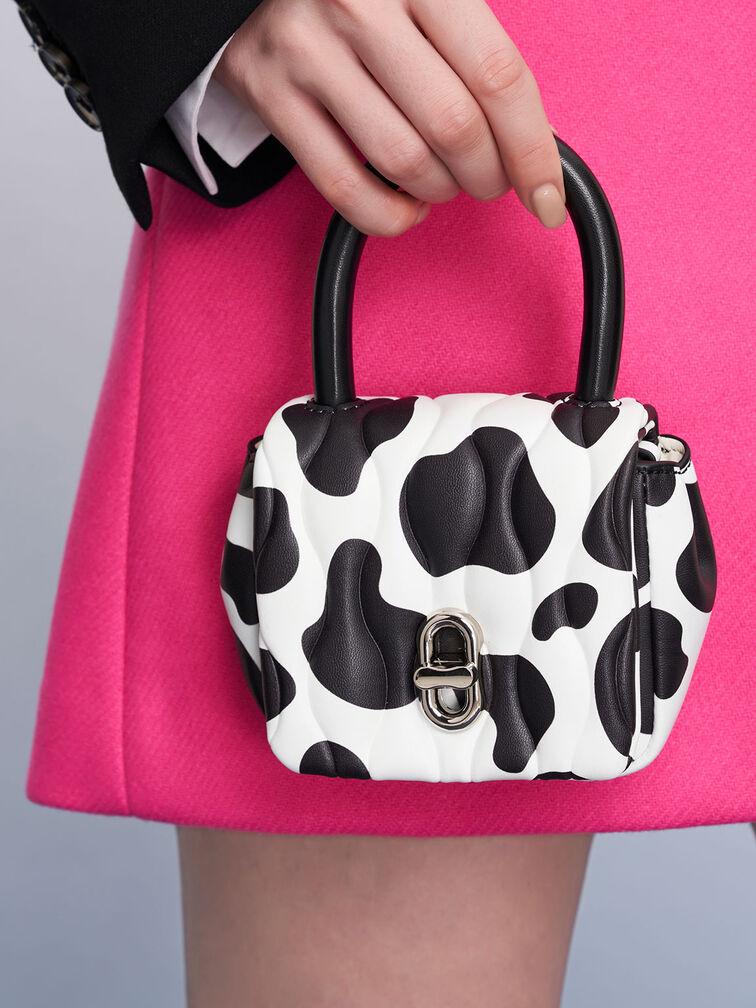 Iva Cloud-Print Padded Mini Bag, Chalk, hi-res