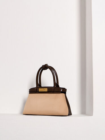 Aurelia Croc-Effect & Faux Suede Metallic-Accent Elongated Tote, Multi, hi-res