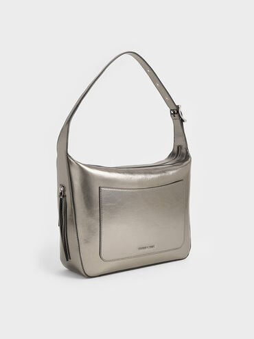 Xylia Hobo Bag, Pewter, hi-res