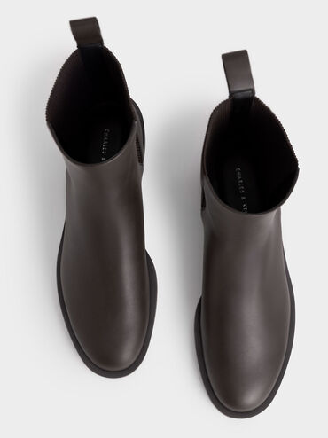 Block Heel Chelsea Boots, Dark Brown, hi-res
