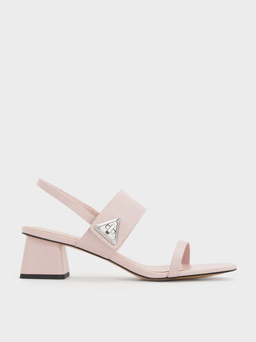 Trice Metallic Accent Block Heel Sandals, Nude, hi-res