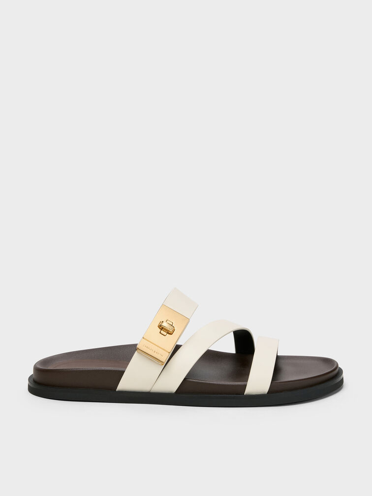 Aelin Strappy Sandals, White, hi-res