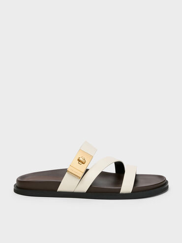 Aelin Strappy Sandals, White, hi-res