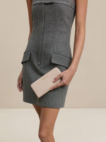 Dulcie Zip-Around Long Wallet, Oat, hi-res