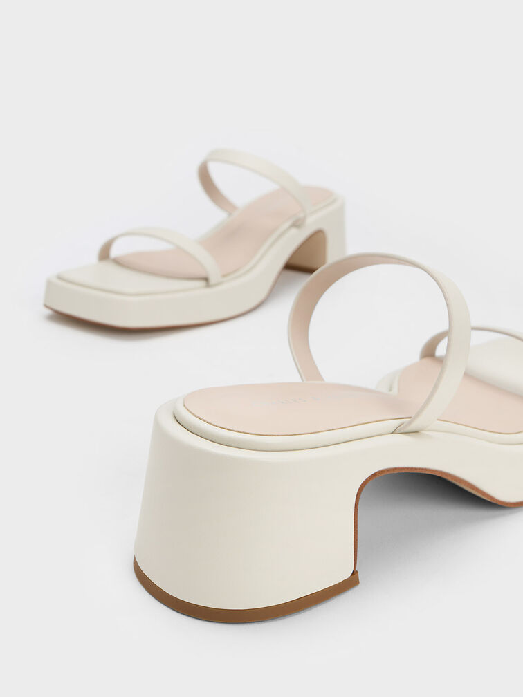 Square-Toe Platform Sandals, Chalk, hi-res