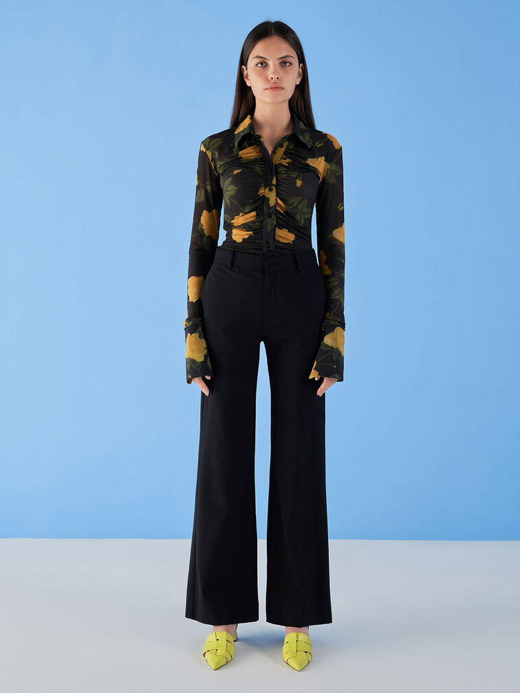 Woven Slingback Pumps, Lime, hi-res