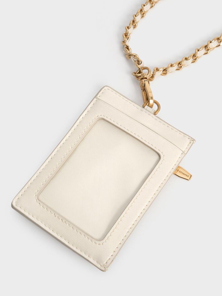 Wisteria Quilted Braided-Strap Card Holder, Cream, hi-res