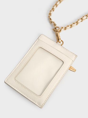 Wisteria Quilted Braided-Strap Card Holder, Cream, hi-res