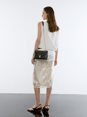 Lilibet Chain-Strap Bag, Black, hi-res