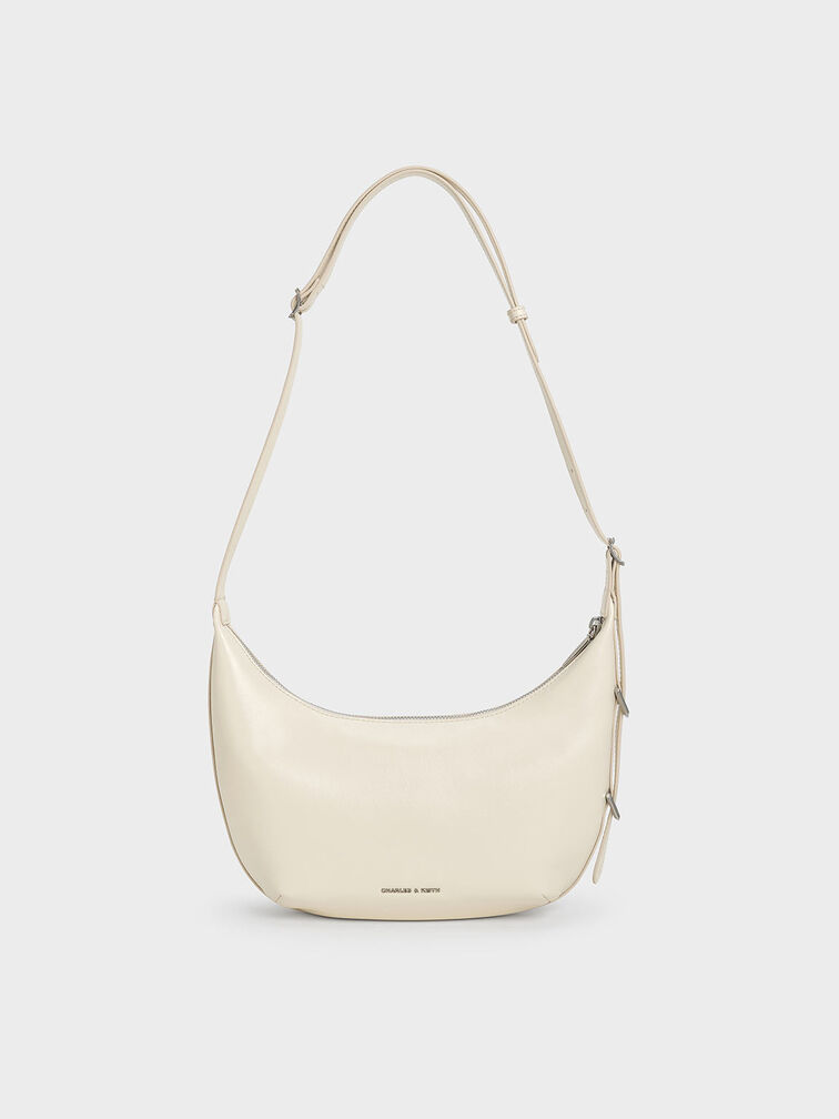 Bryna Curved Hobo Bag, Cream, hi-res