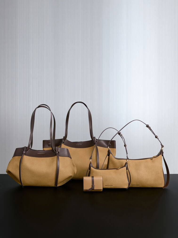 Calla Suede Shoulder Bag, Sahara Sand, hi-res