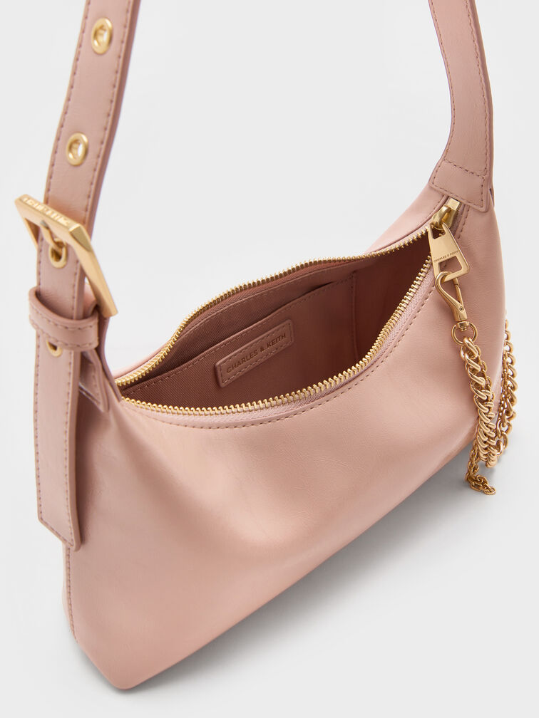 Atwood Chain-Embellished Shoulder Bag, Light Pink, hi-res